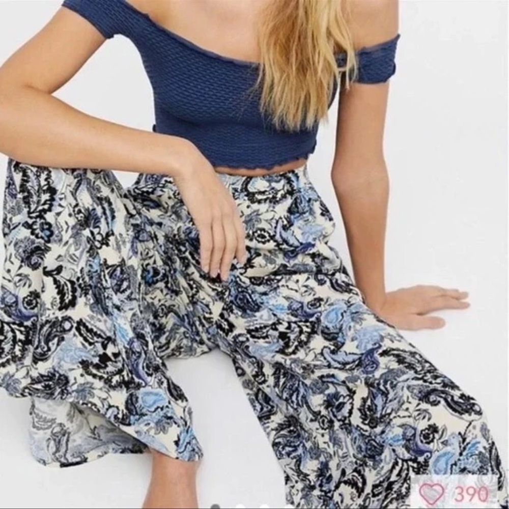 Free People Intimately High Waist Wide Leg Paisley Floral Palazzo Pants XS
